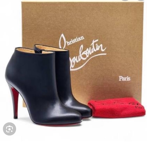Christian Louboutin Sleek Black Ankle Booties 39